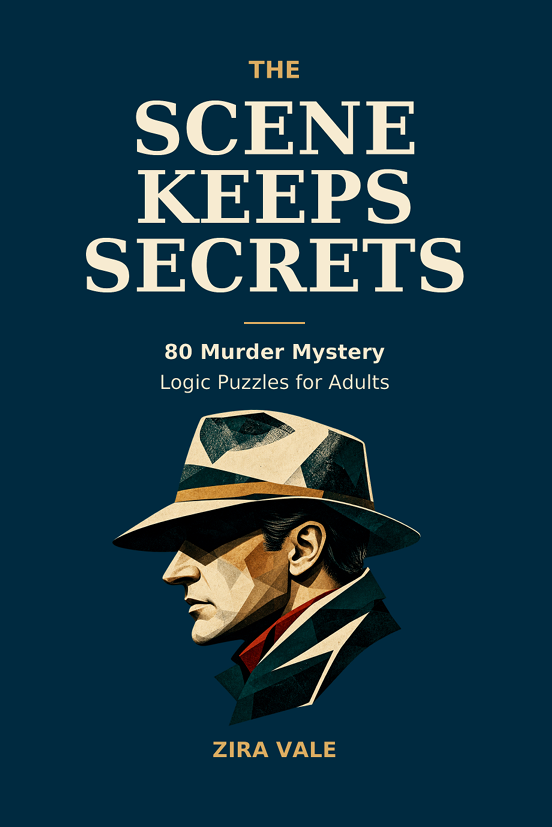 The Scene Keeps Secrets – Murder Mystery Logic Puzzle Book The Scene Keeps Secrets by Zira Vale, 80 murder mystery logic puzzles for adults