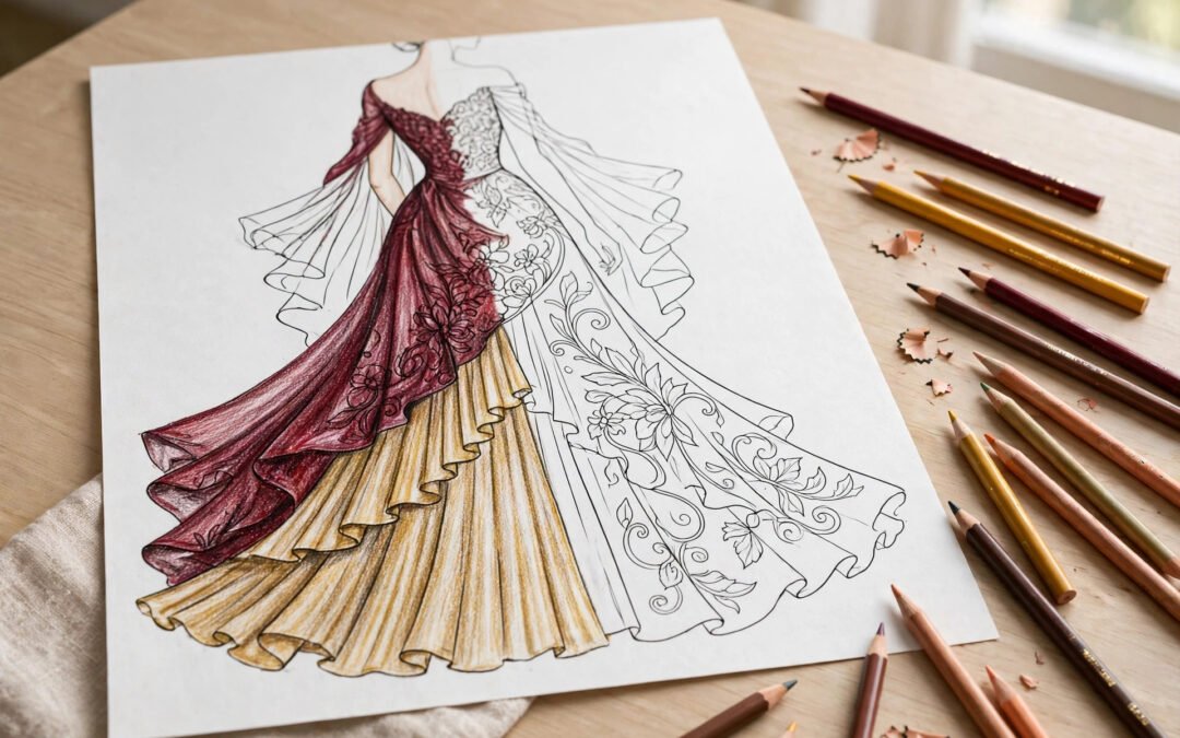 How to Color Fashion Illustrations: Skin Tones, Fabrics & Patterns Made Easy