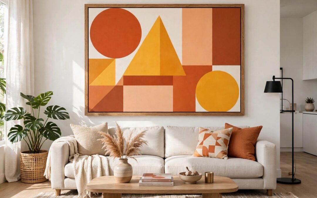 Abstract Geometric Canvas Art for Modern Living Rooms: Bold Shapes, Calm Walls