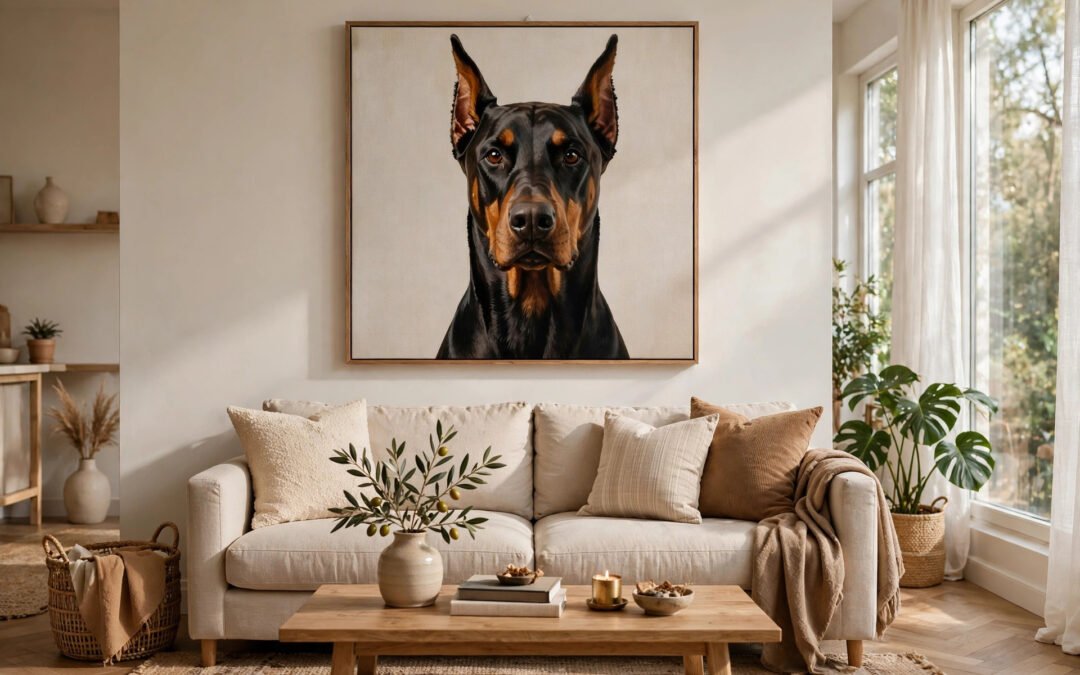 Dog Portrait Canvas Art: Why a Doberman Canvas Makes a Bold Statement Piece